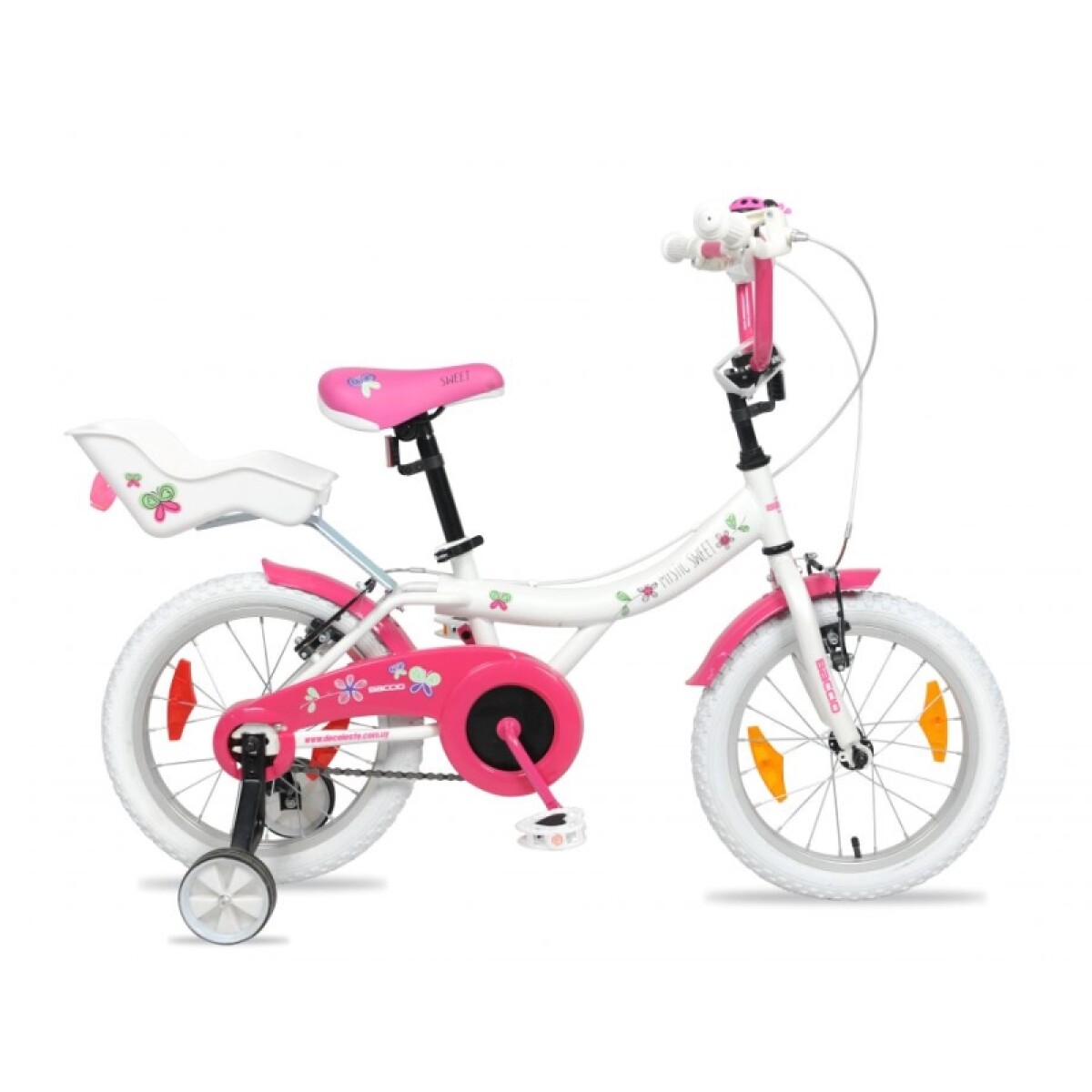 Bicicleta Baccio R.16 Niña Sweet - Blanco/fuscia 