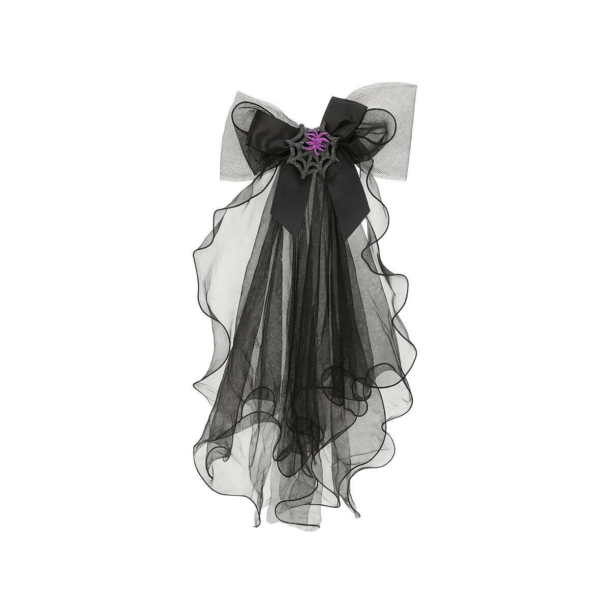 Disfraz con falda de tul negra Halloween con diseño de telaraña - Negro 