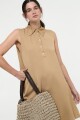 VESTIDO CORTO CON CUELLO Camel