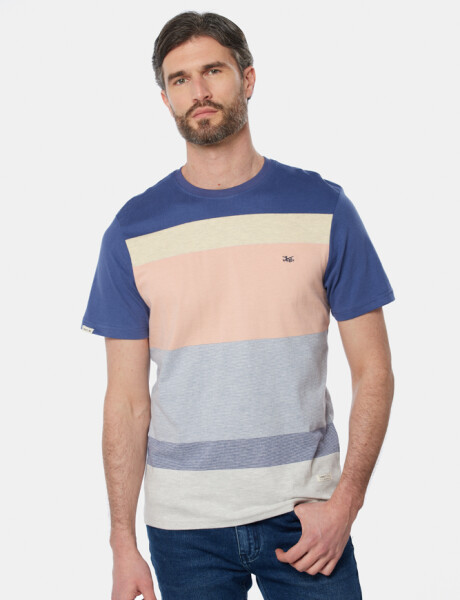 REMERA RAYADA Coral