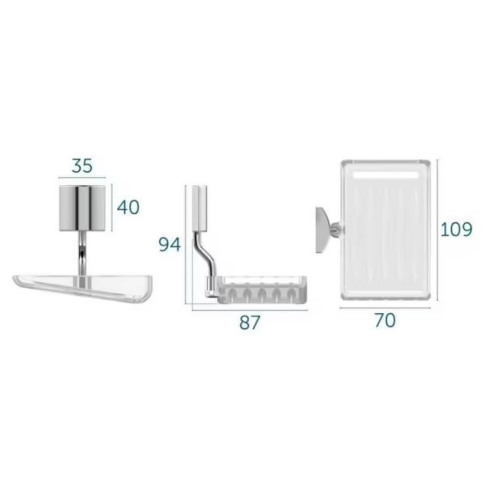 Jabonera de pared NEO Blukit acero inox.304 Jabonera De Pared Neo Blukit Acero Inox.304