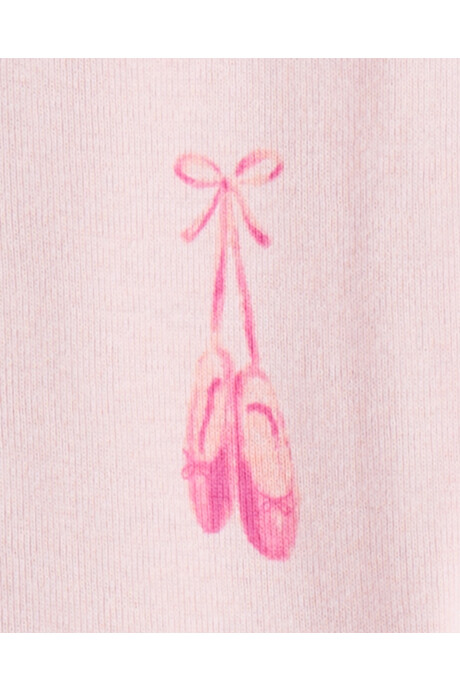 Pijama una pieza de algodón, con pie, diseño ballet Sin color