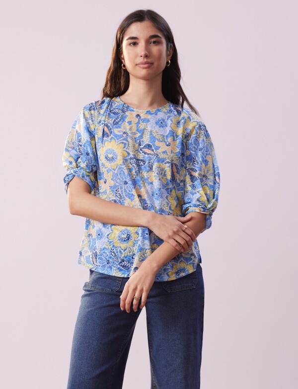 Blusa Flower Print CELESTE/MULTI
