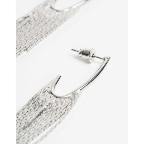 Aros Largos Cadenas Plateado Rodio