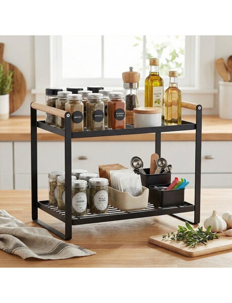ESTANTE ORGANIZADOR 2 NIVELES 33x21x37CM HASTA 15KG MADERA/METAL ESTANTE ORGANIZADOR 2 NIVELES 33x21x37CM HASTA 15KG MADERA/METAL