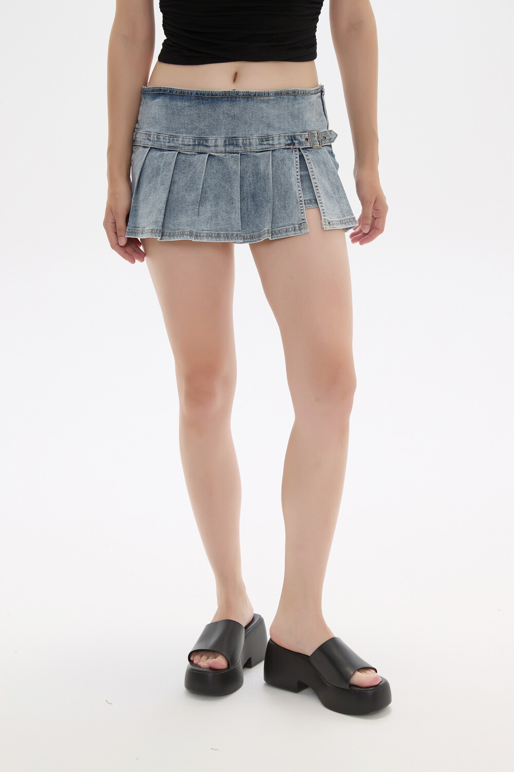 Falda Diloa Celeste Grisaceo