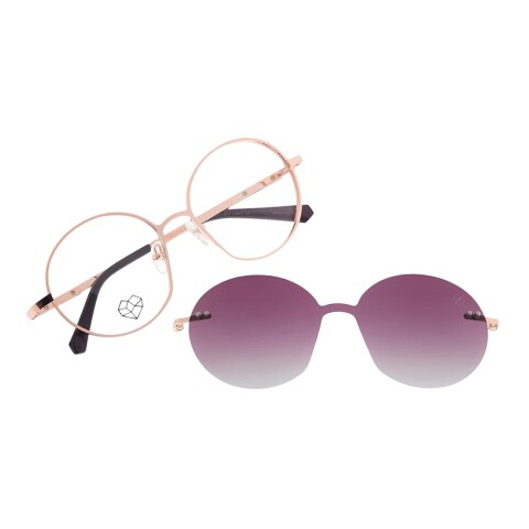 Lentes De Vista Mães Pedras Brasileiras Redondo Mujer Morado/Rose