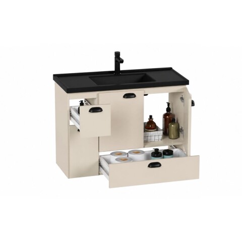 Mueble de baño suspendido Nuevo Orquídea 80cm Nude Bacha negra Mueble De Baño Suspendido Nuevo Orquídea 80cm Nude Bacha Negra