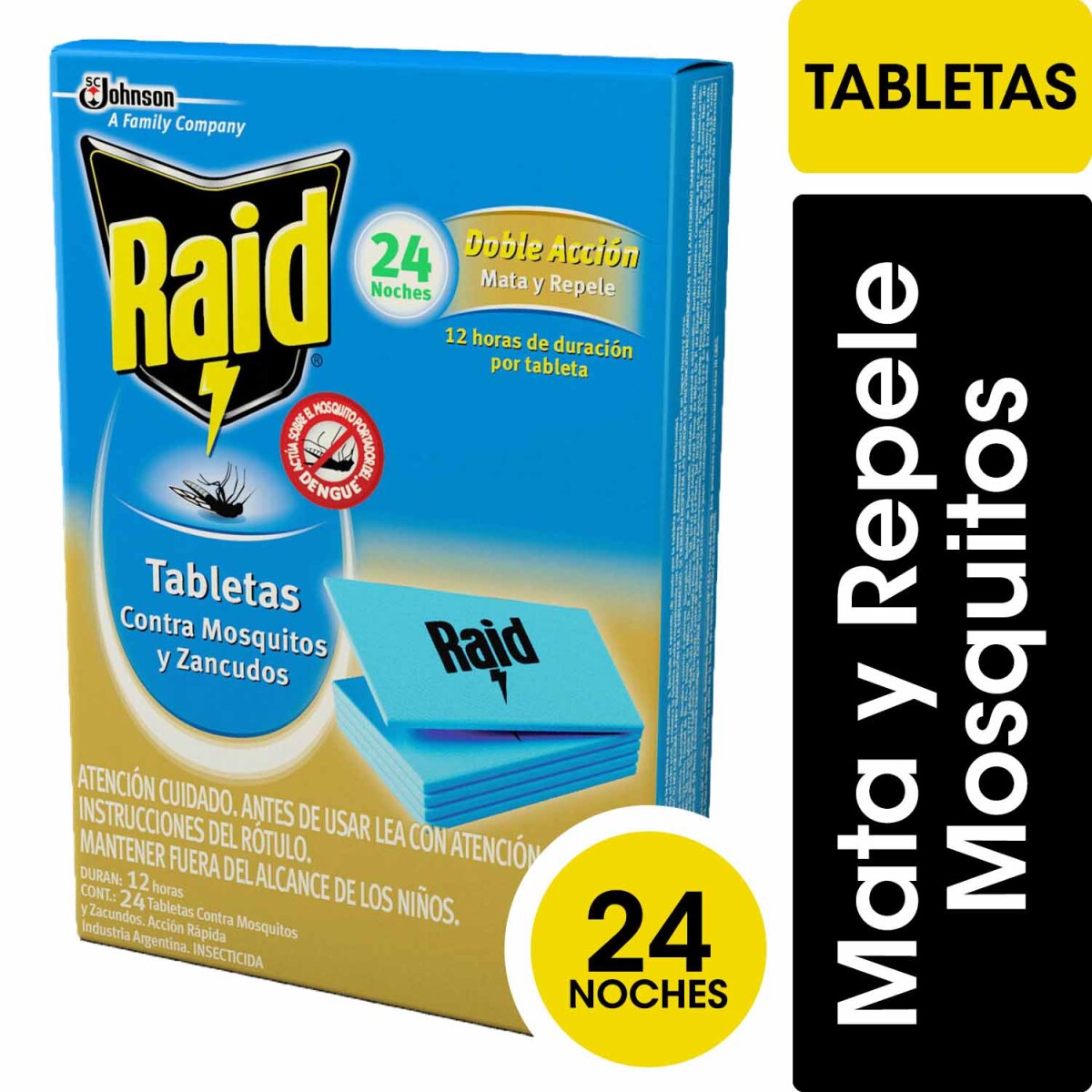 TABLETAS RAID MATA MOSQUITOS X 24 U 