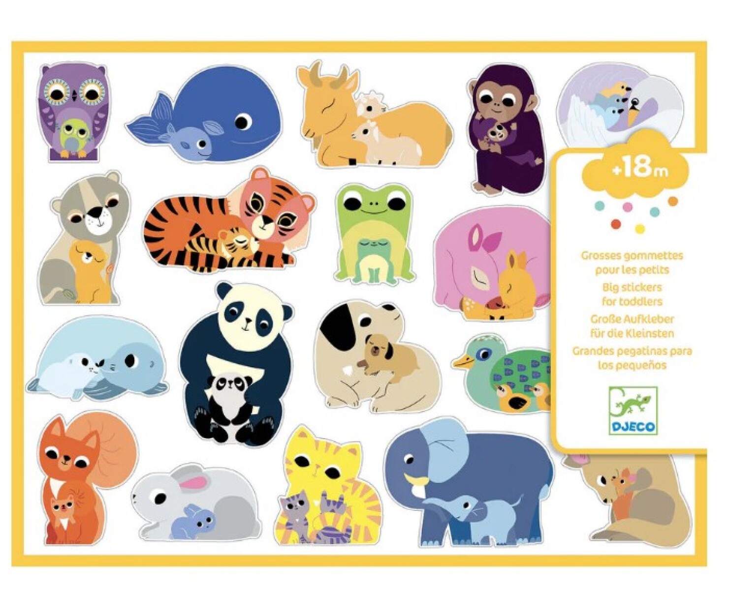 Set X3 Láminas De Stickers Grandes +18m Djeco 