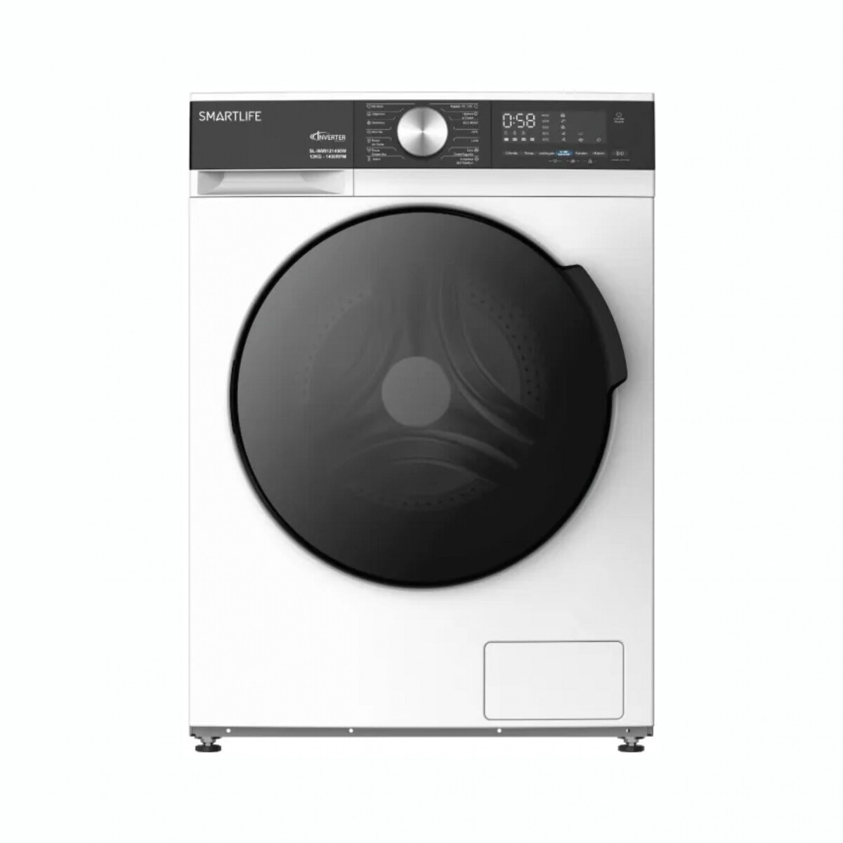 Lavarropas Inverter SMARTLIFE SL-WMI121400W Capacidad 12Kg Carga Frontal 
