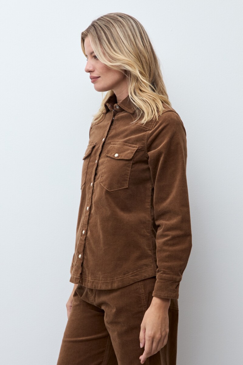 Camisa de pana tostado