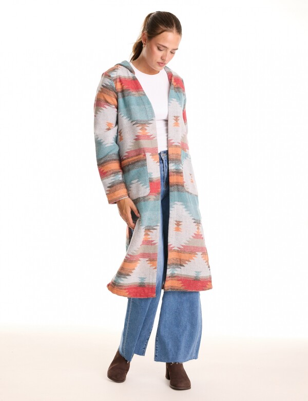Cardigan Con Capucha MULTI/PETROLEO