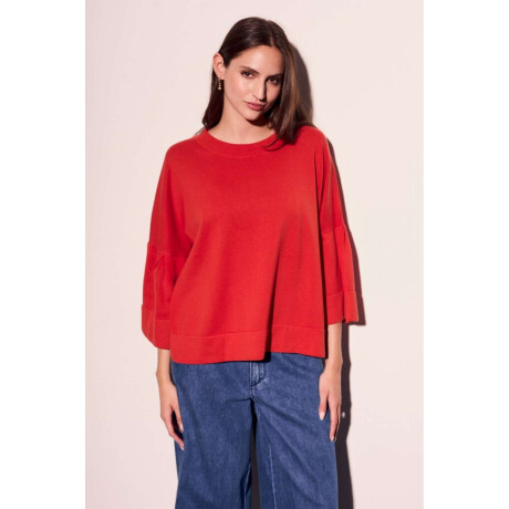 Sweater Manga Volados Rojo