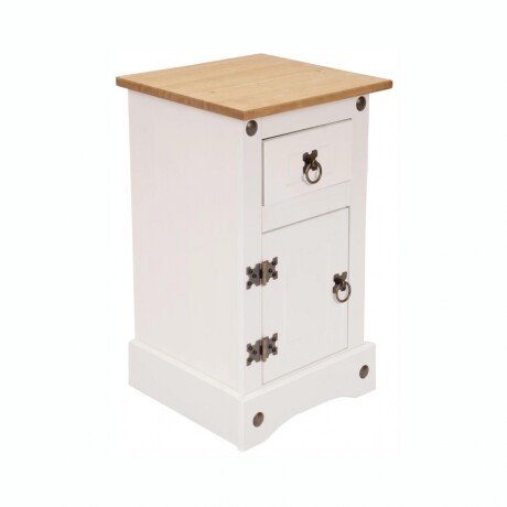 Mesa De Luz Estilo Mexicano RUSTICO Ecommerce 1 Puerta 1 Cajón - Blanca Mesa De Luz Estilo Mexicano RUSTICO Ecommerce 1 Puerta 1 Cajón - Blanca
