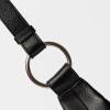 Bandolera Bambú En Cuero Satinado Negro
