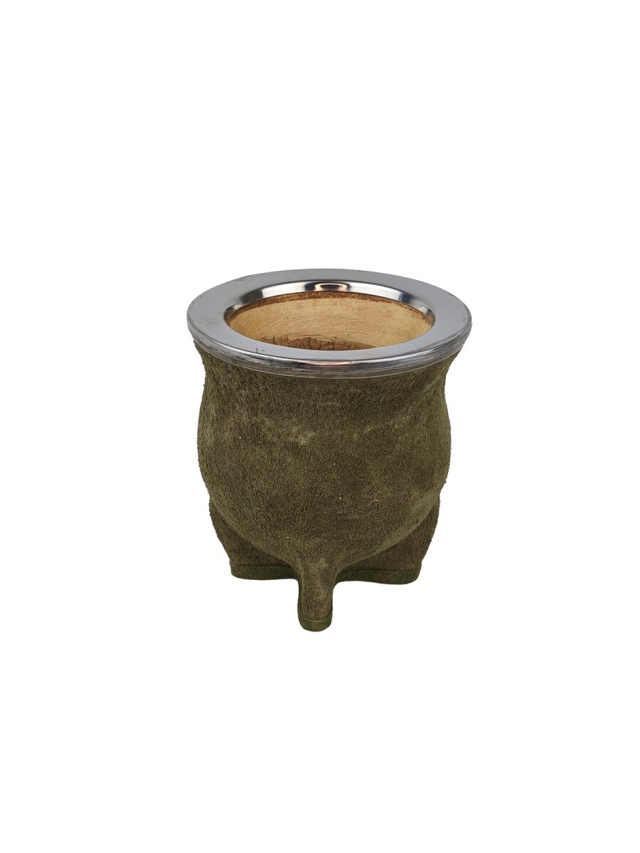 Mate calabaza camionero en pecarí acero grande - verde 