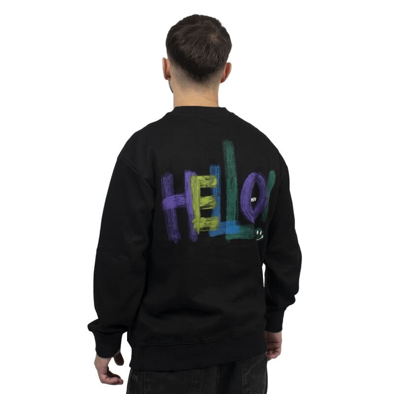 BUZOS ACTIVE HODDIE CON ESTAMPA Unisex - XC02 Negro