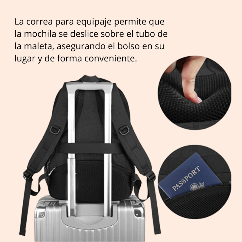 Mochila Viaje Urbana Antirrobo Notebook Matein 103500 Negro