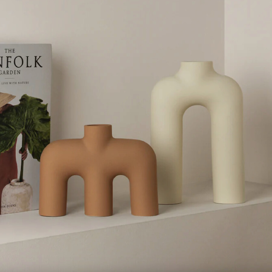 Jarrón Deco Teo Beige