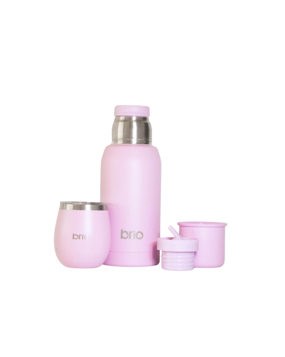 Set De Termo 750 Ml Y Mate Con Tapa brio Acero Inox - Lavanda 