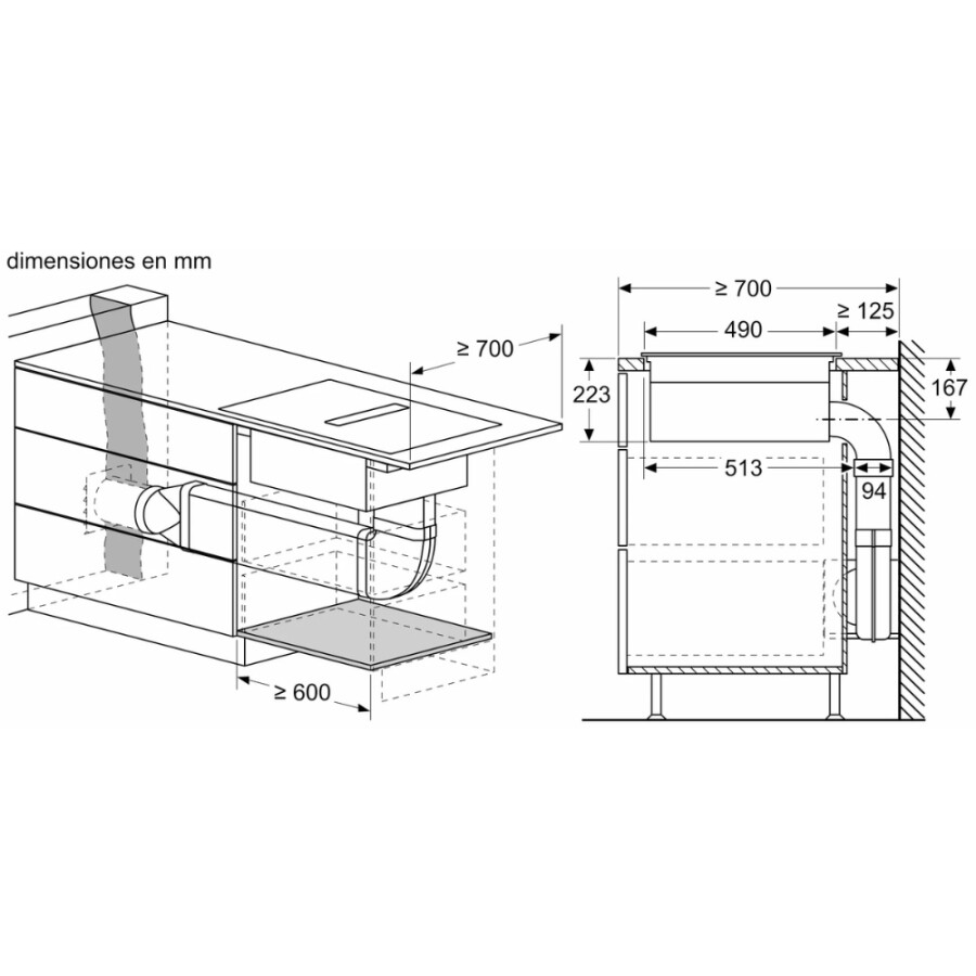 Placa de induccion Bosch PVQ731F26E c/extractor Placa de induccion Bosch PVQ731F26E c/extractor