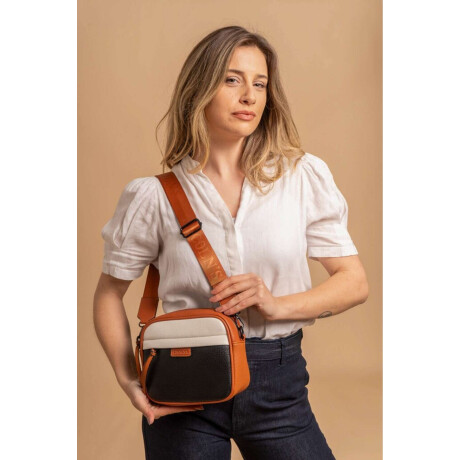 Bandolera Palma Negro Blanco Y Caramelo