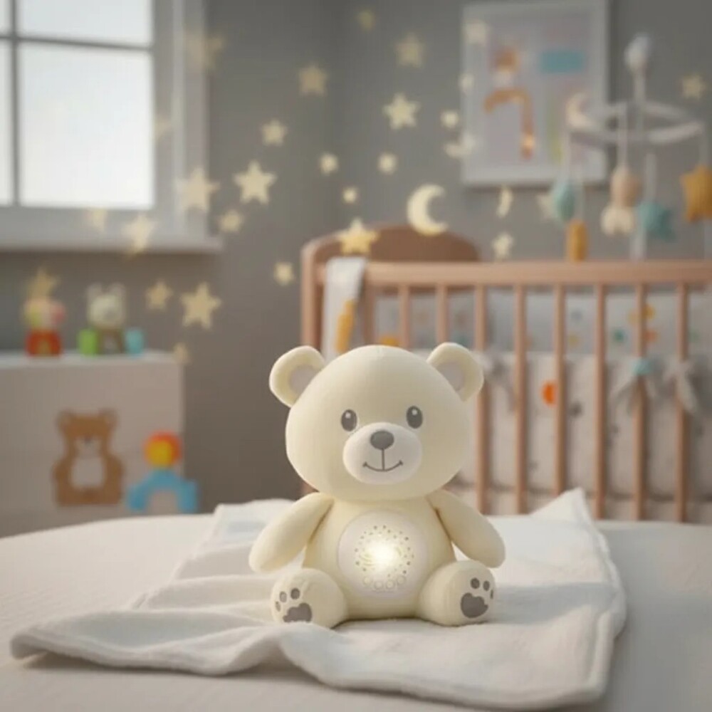 Cunero Proyección Con Luz Y Sonido Osito