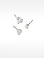 Set De Pendientes Cortos Con Brillo plateado
