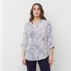 Blusa Gasa Print BLANCO/AZUL
