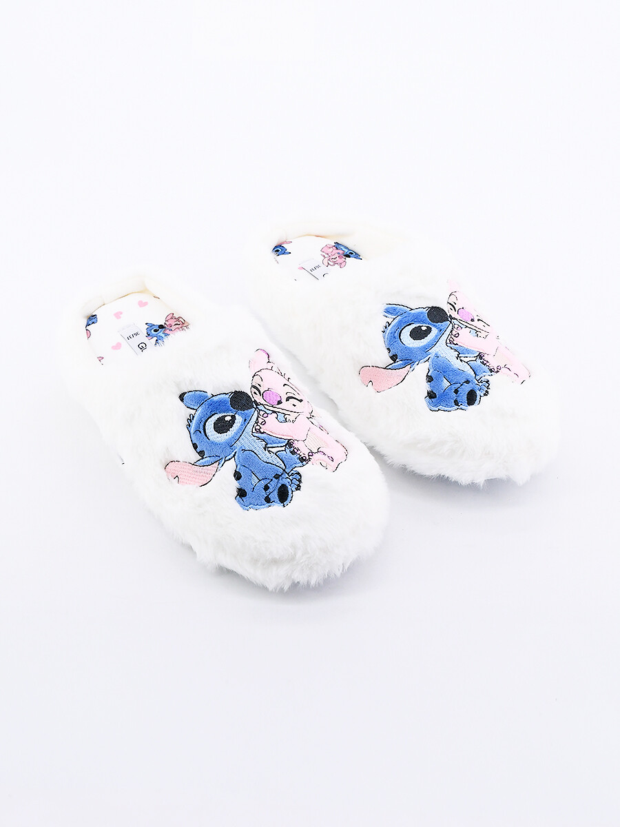 PANTUFLAS ANGEL AND STITCH - BLANCO 