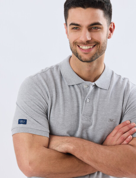 REMERA POLO LISA PIQUÉ Gris