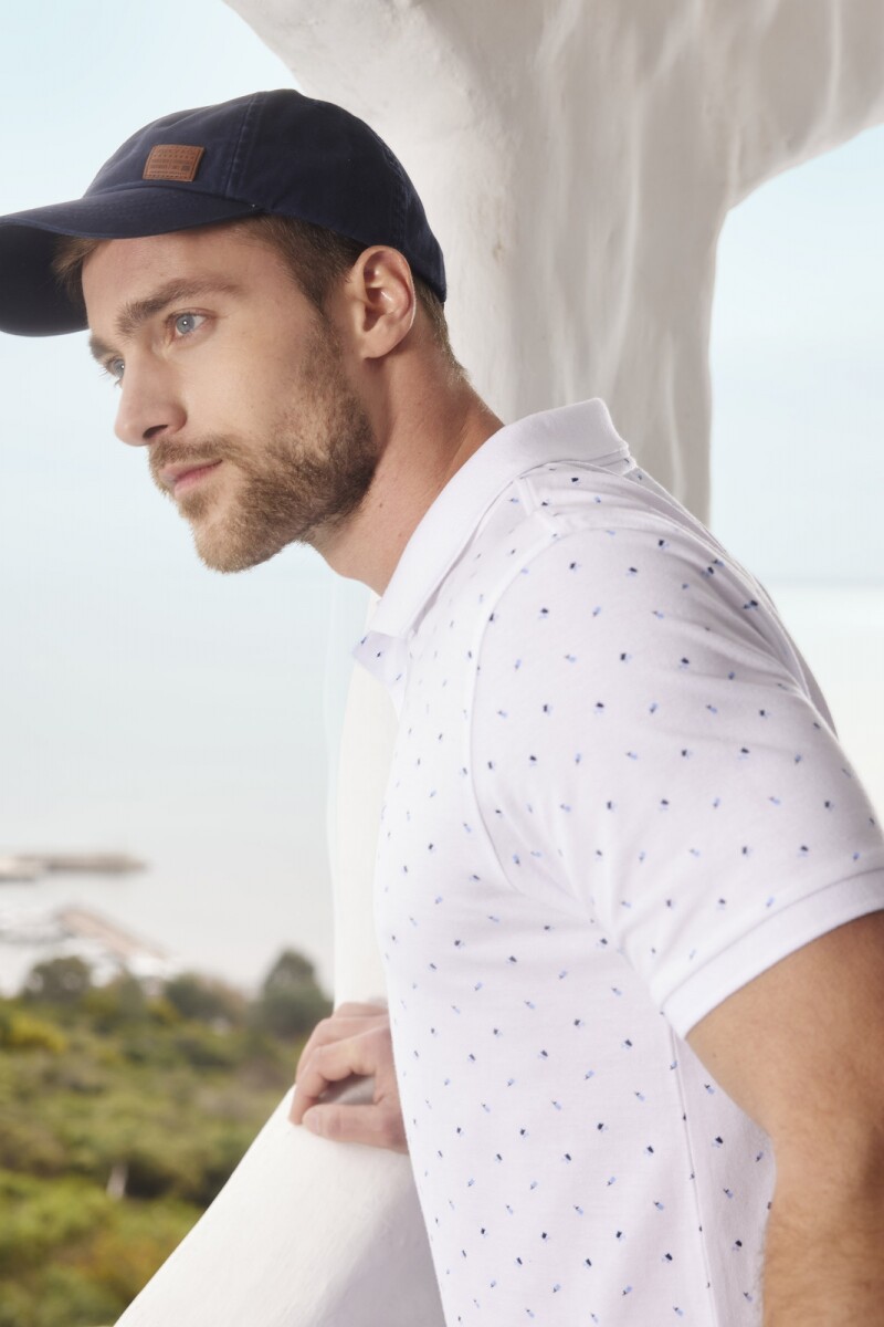 REMERA POLO ESTAMPADA - Blanco 