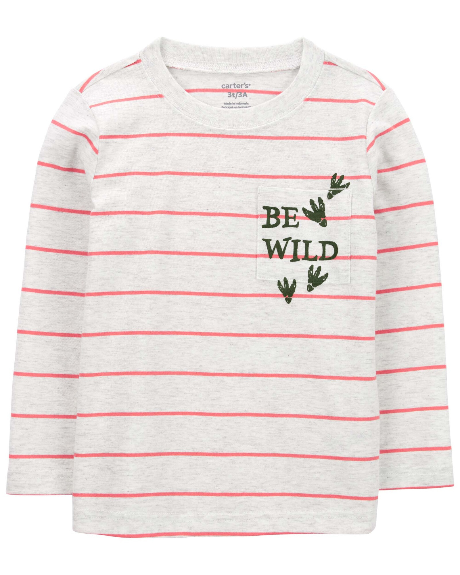 Remera de algodón, manga larga, diseño a rayas Remera de algodón, manga larga, diseño a rayas