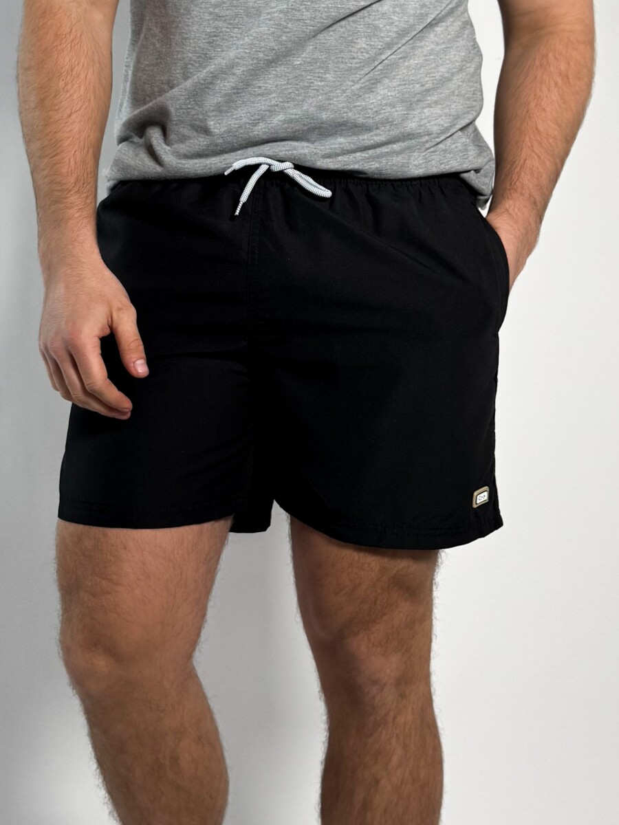 Short de baño liso Salvo - Negro 
