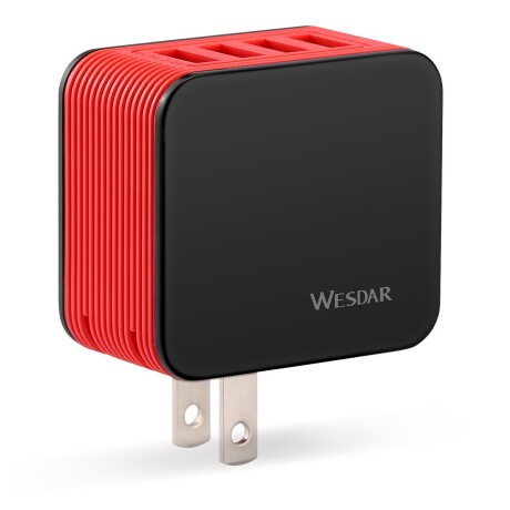 Cargador Wesdar 4 Puertos AC11 Black + Red 001