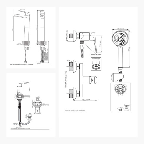 JUEGO COMPLETO DE GRIFERIA PARA BAÑO SERIE ZOE FV LAVATORIO ALTA. 000
