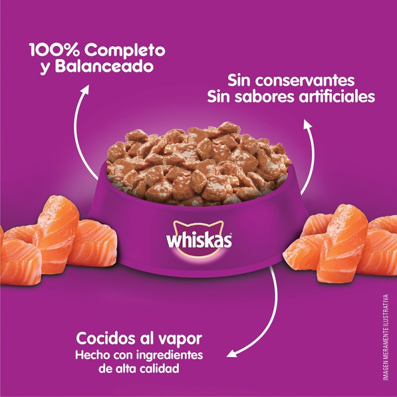 WHISKAS EN SALSA DE SALMON ALIMENTO HUMEDO 85 GR