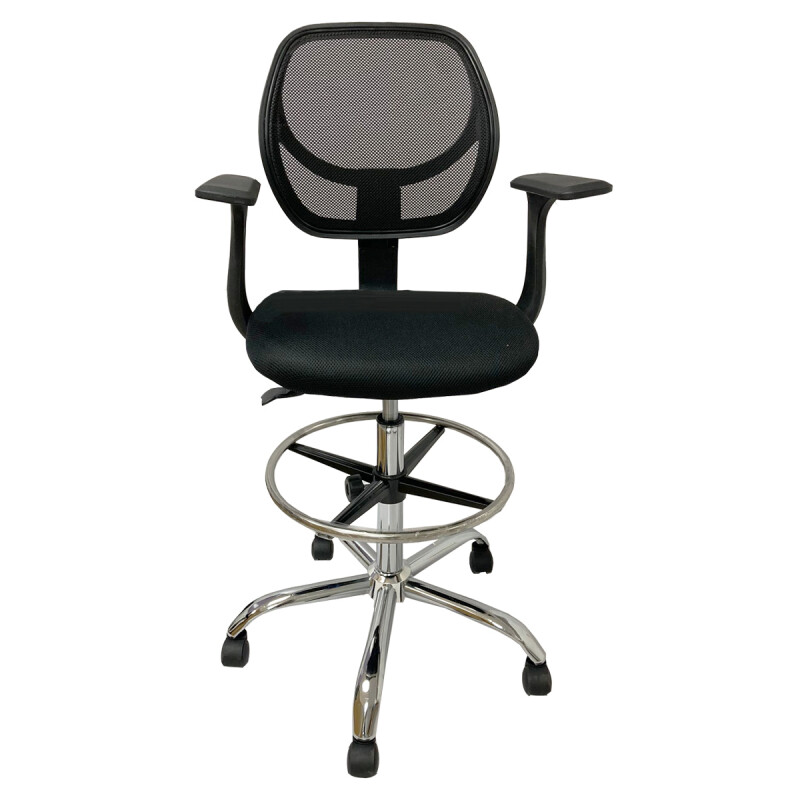 SILLA DE CAJERO DE TELA CON APOYA PIES SILLA DE CAJERO DE TELA CON APOYA PIES