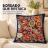 Funda de almohadón ZAL bordada artesanal 50 x 50 cm Azul