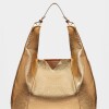 Bolso The Shopping En Cuero Graneado Metalizado Metalizado