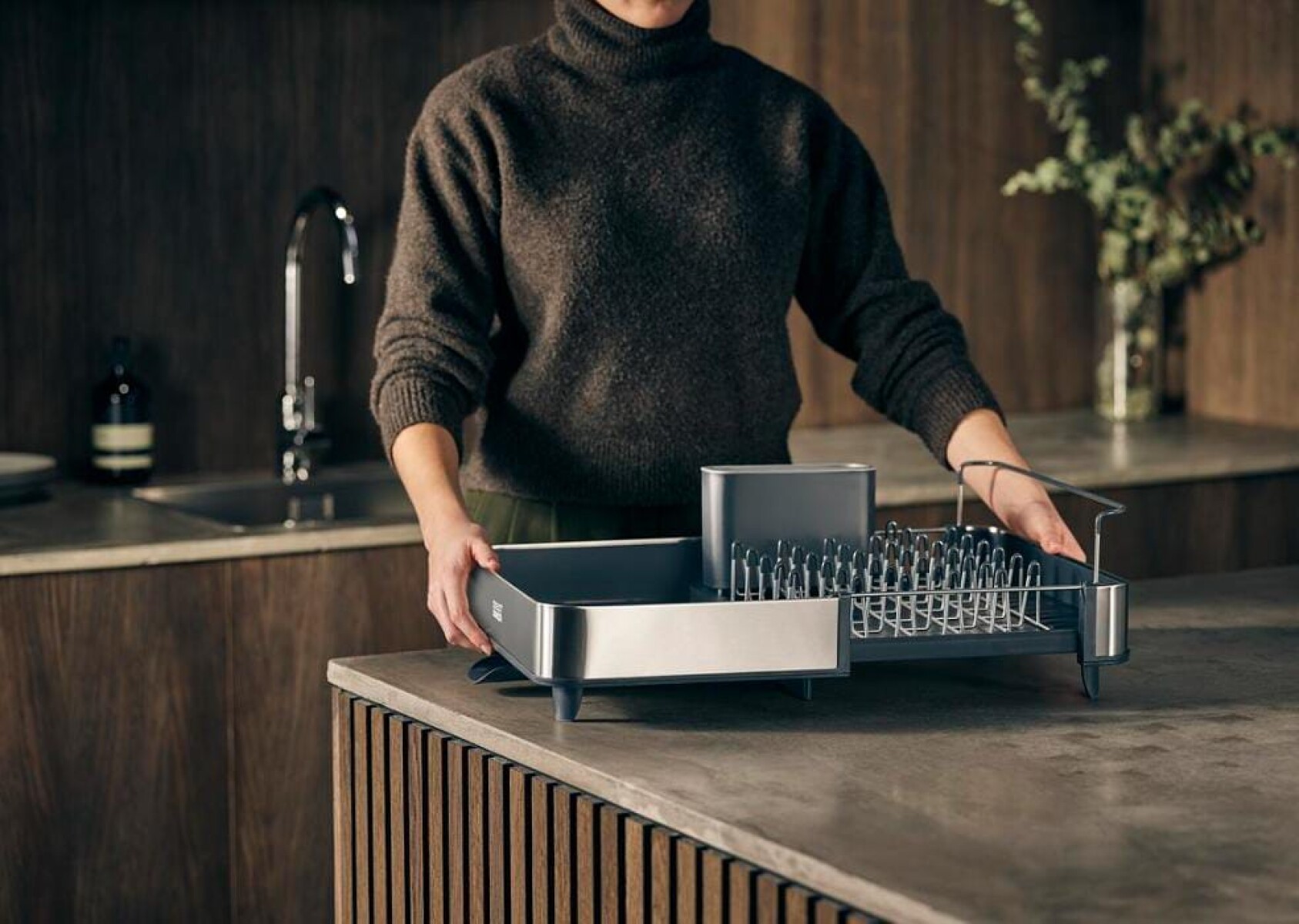 Escurridor extensible - con recubrimiento antihuellas 