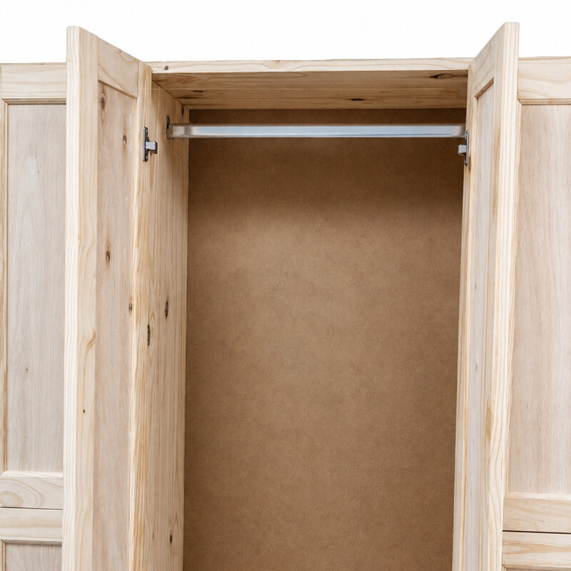Ropero Madera Pino Macizo 6 Puertas Placard - Blanco Ropero Madera Pino Macizo 6 Puertas Placard - Blanco