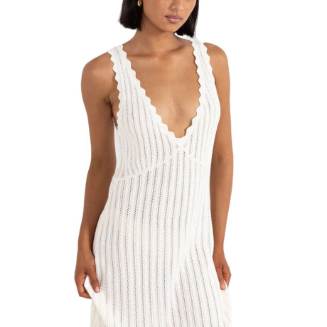 Vestido Rhythm Scallop Knit Maxi Blanco