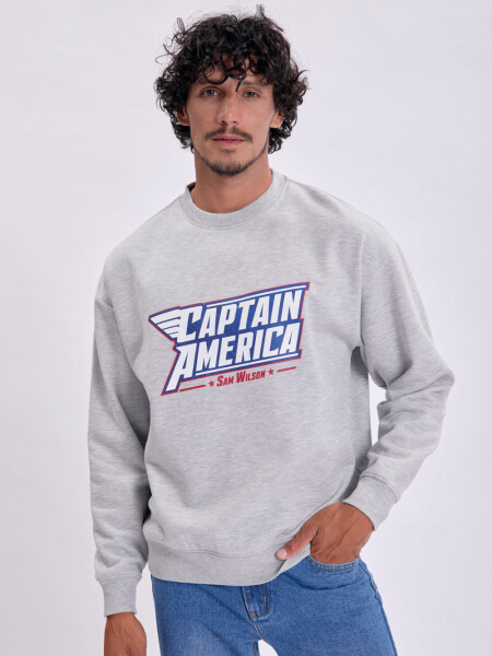 Buzo deportivo oversize Capitán América Gris Melange