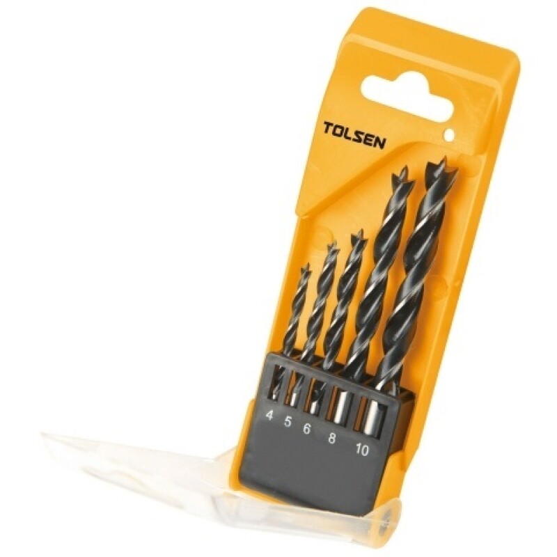 TOLSEN JUEGO MECHAS MADERA 5 PZAS 4-5-6-8-10MM Tolsen Juego Mechas Madera 5 Pzas 4-5-6-8-10mm