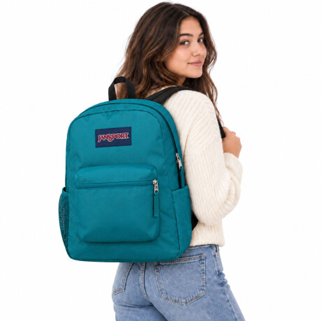 Mochila Escolar Jansport Cross Town Original Unisex Urbana Emerald Pool