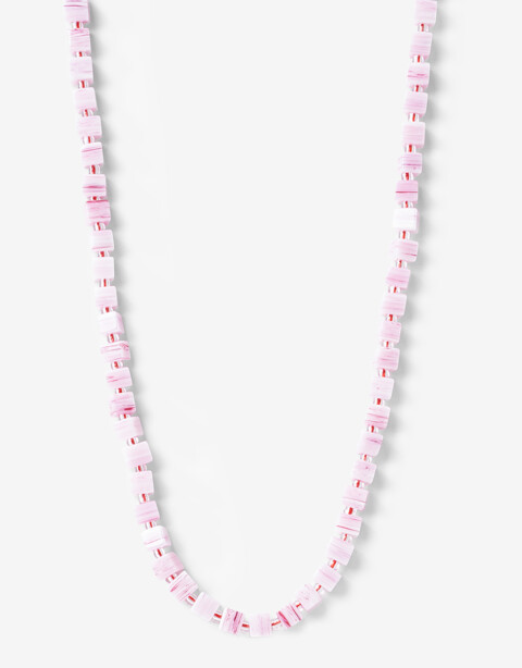 Collares Largos Color Collar Largo Cubitos Glass - Rosa Claro