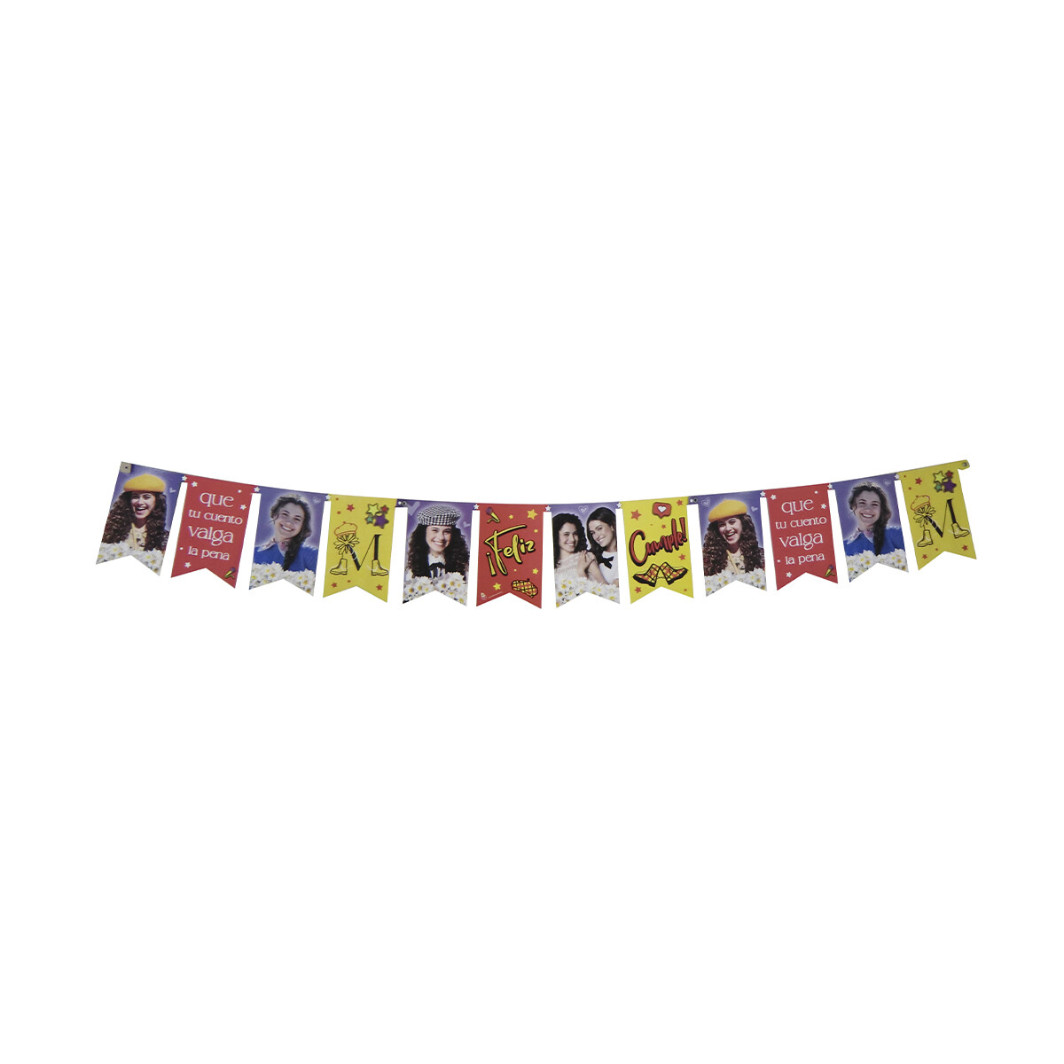 Cotillón Banderín Cartel Feliz Cumpleaños Margarita 150 cm 