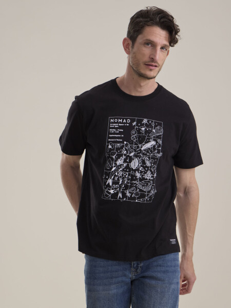 T-SHIRT ESTAMPA FOOD NEGRO